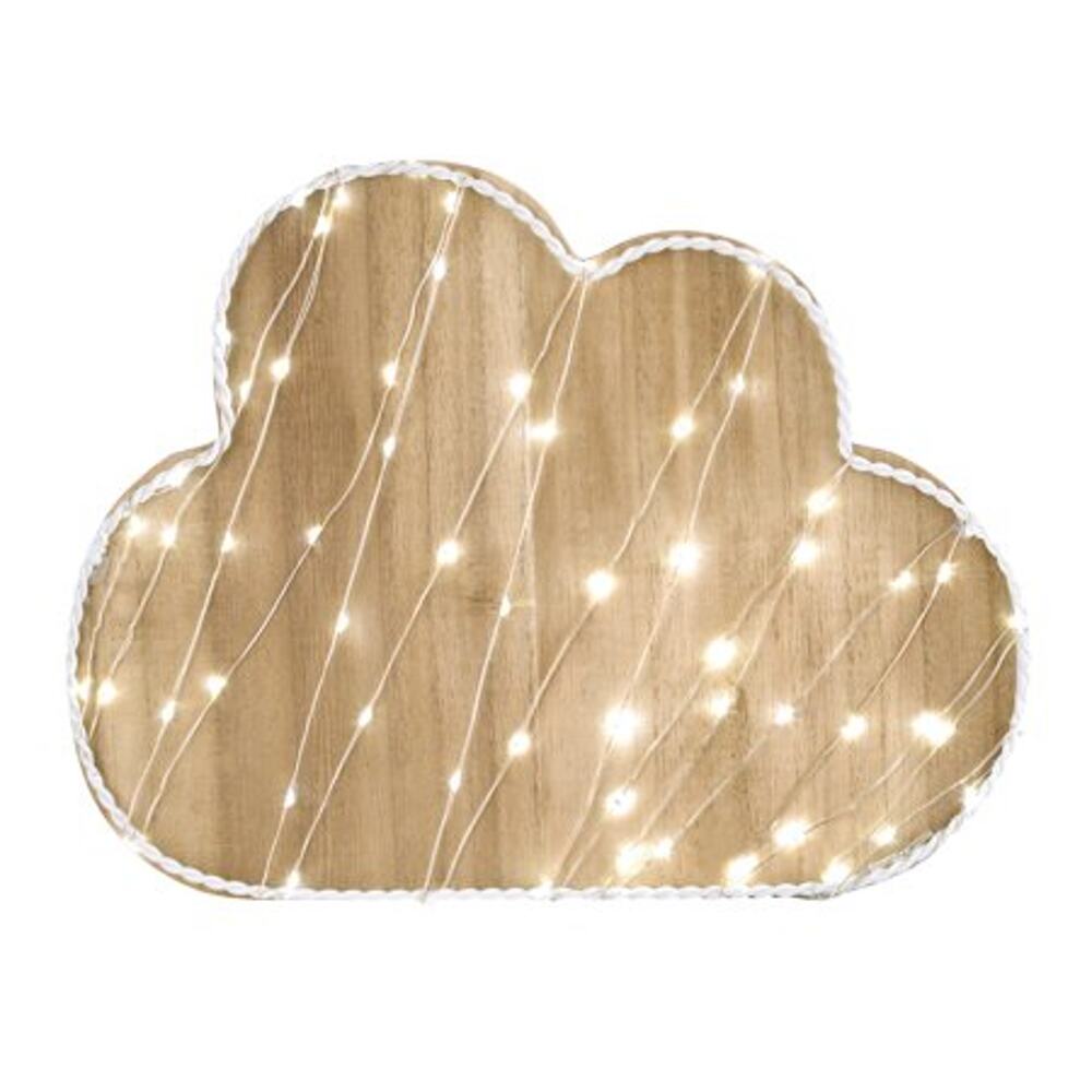 Little Love by NoJo Cloud Shaped Lighted LED Natural Wood Wall Decor